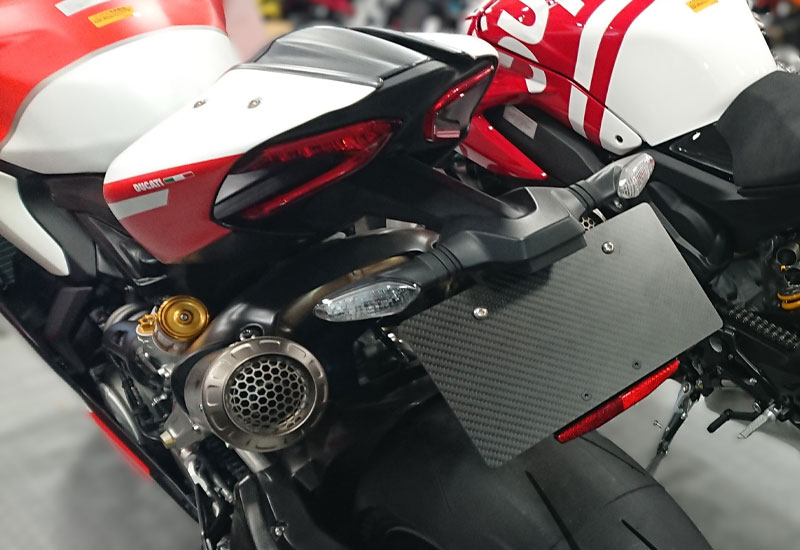 License Plate Base Bracket installed on DUCATI